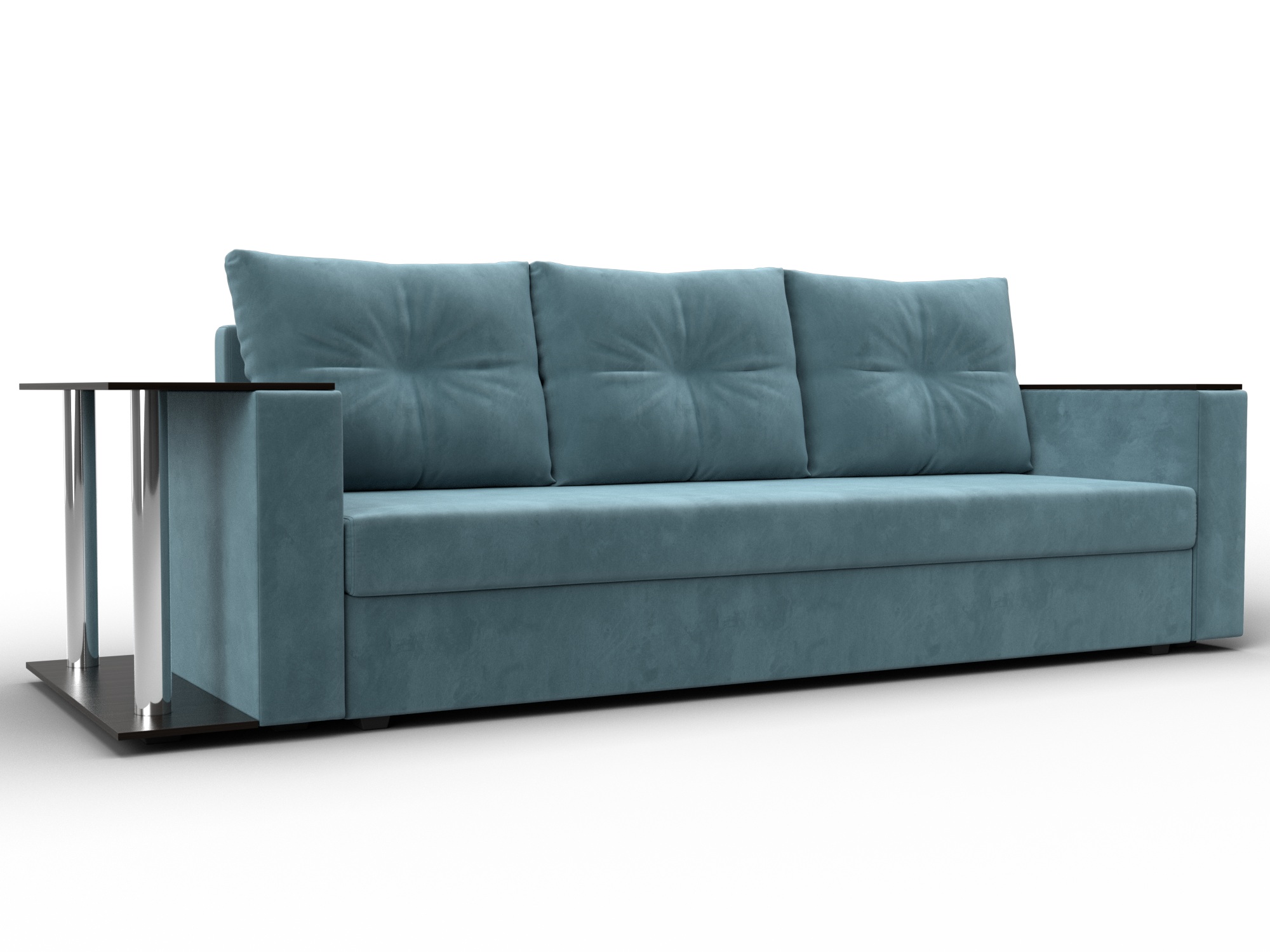 Диван прямой Атланта со столом слева (бирюзовый)