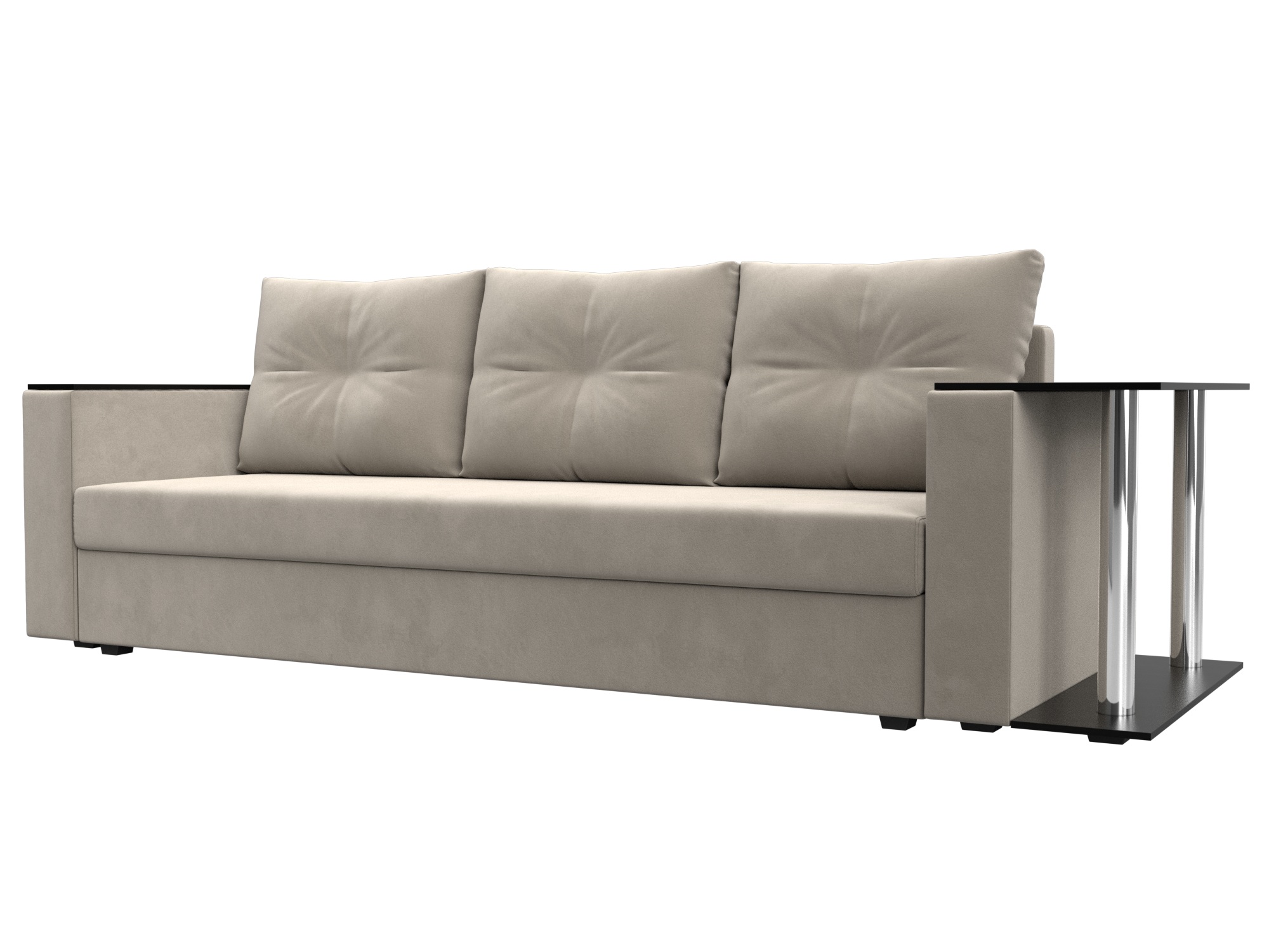 Диван прямой Атланта со столом справа (бежевый)