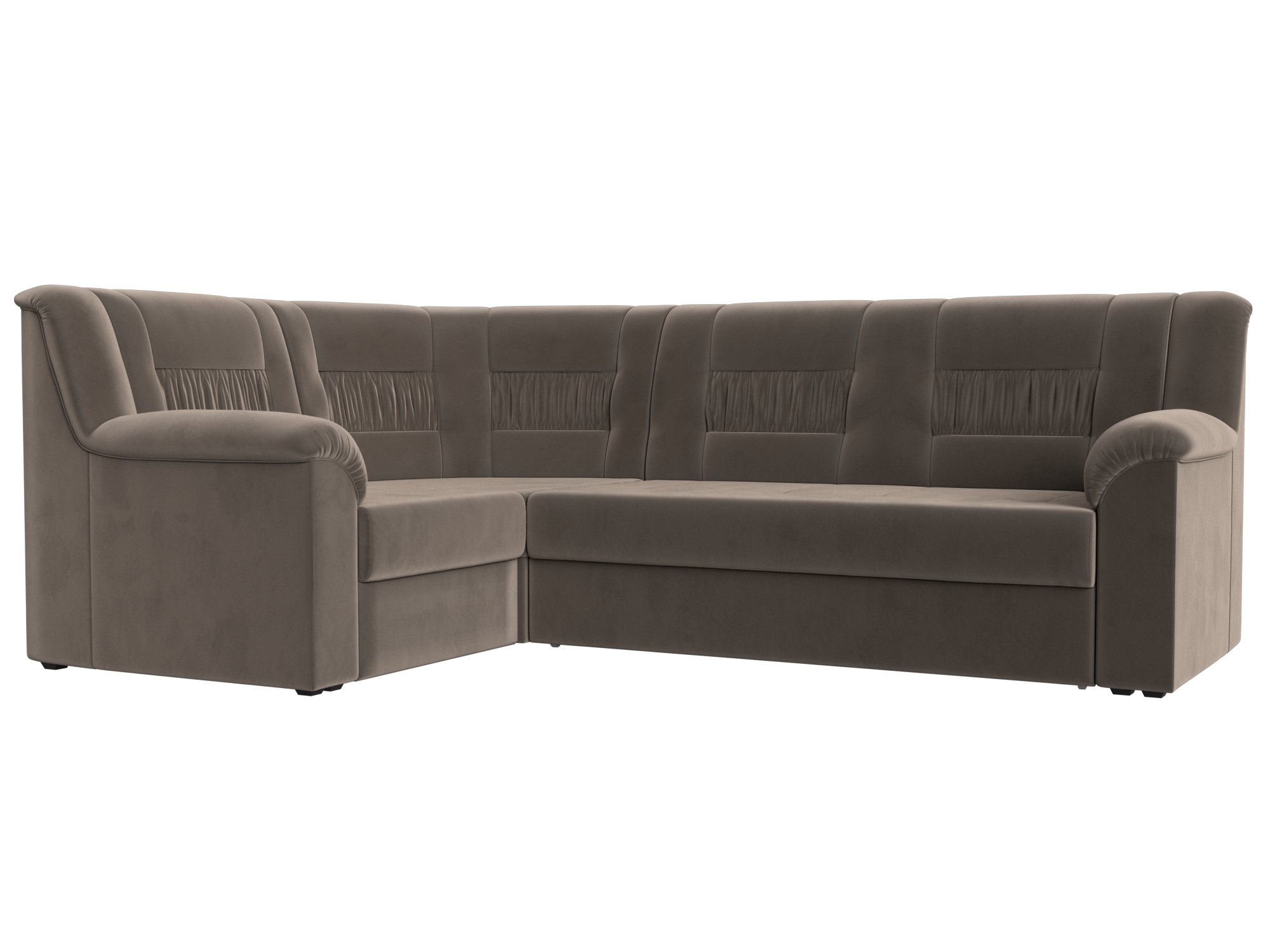 Диван угловой Карелия левый угол (seven 727 коричневый)