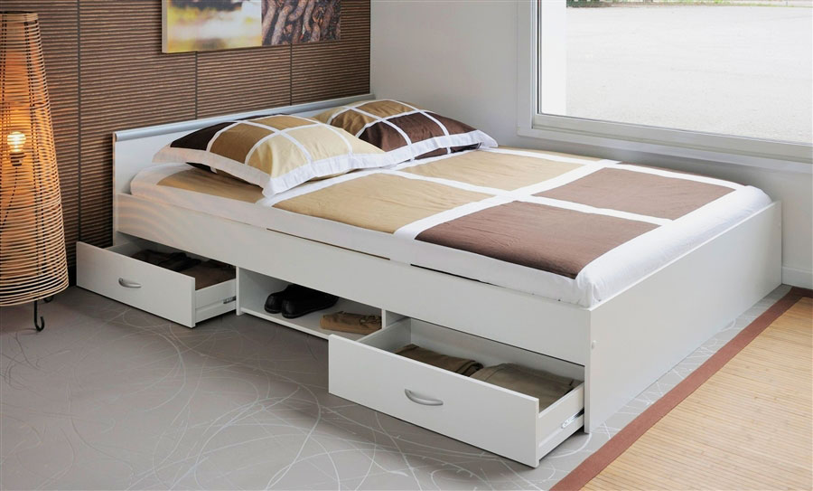 Современные кровати с выдвижными ящиками