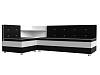 Кухонный угловой диван Милан левый угол (черный\белый цвет)