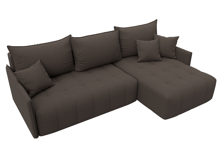 Диван угловой Лига-054 НПБ угол универсальный (амур 05 коричневый)