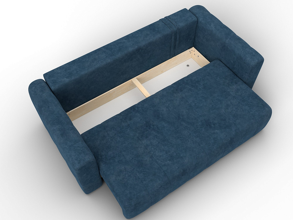 Диван прямой Лига-062 НПБ (велюр brut 11 синий)