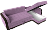 Угловой диван Марсель правый угол (сиреневый\коричневый цвет)