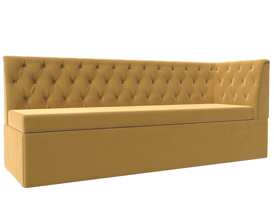 Кухонный диван Маркиз с углом справа (желтый цвет)