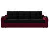 Прямой диван Меркурий еврокнижка (черный\бордовый цвет)