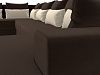 П-образный диван Майами правый угол (коричневый\коричневый\бежевый цвет)