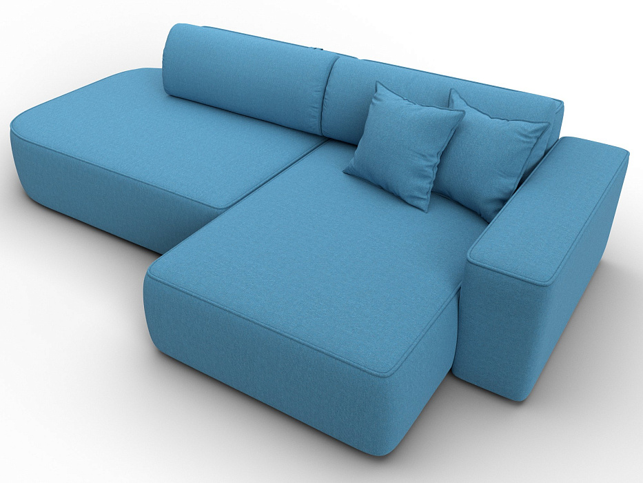 Диван угловой Лига-065 БП угол правый (амур 10 голубой)