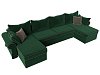П-образный диван Элис (зеленый\коричневый цвет)