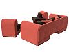 Набор Кипр-3 (диван, 2 кресла) (коричневый\коралловый цвет)