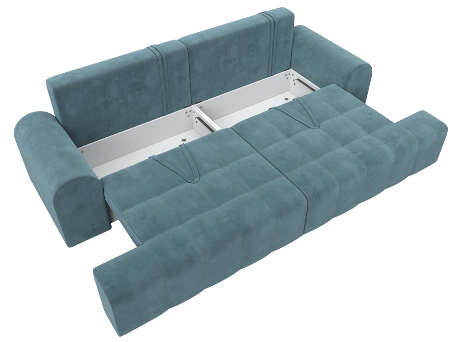 Диван прямой Лига-080 (велюр seven 113 бирюзовый)
