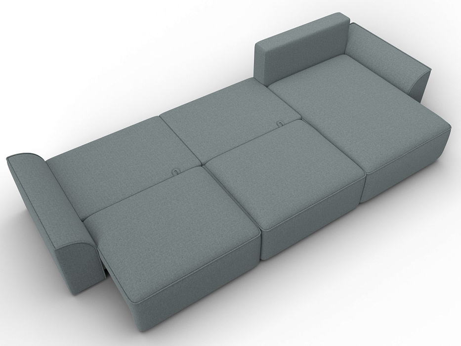 Диван угловой Лига-048 НПБ лонг (амур 07 серый)