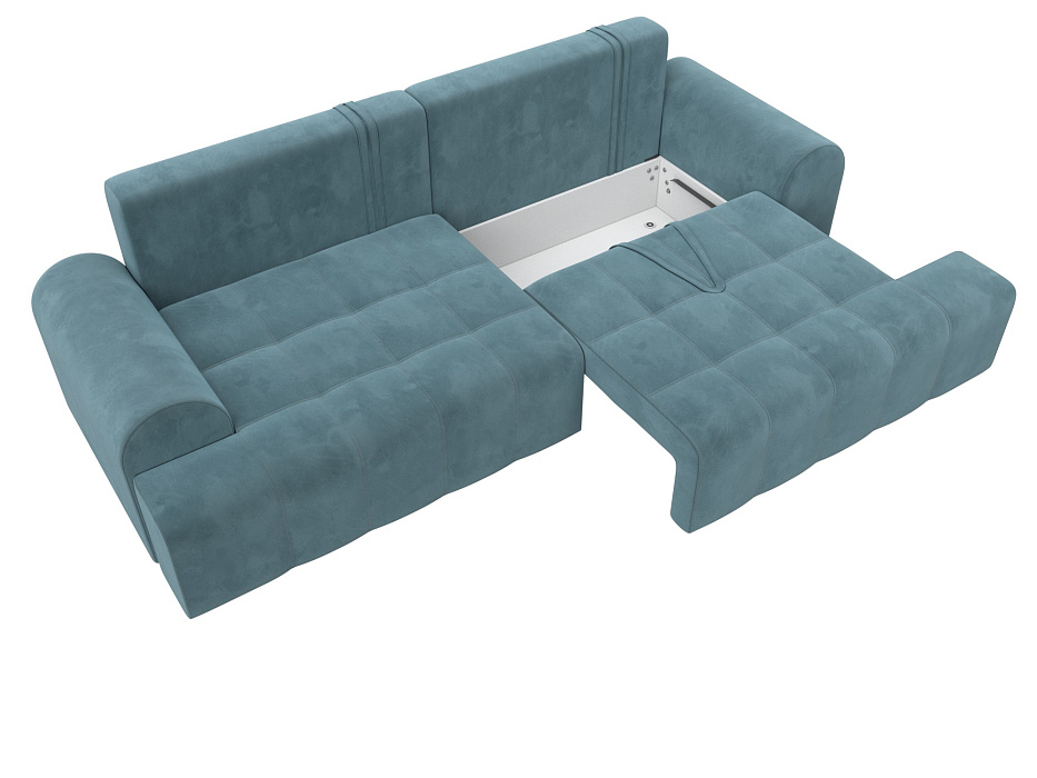 Диван прямой Лига-080 (велюр seven 113 бирюзовый)