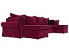 П-образный диван Элис (бордовый\черный цвет)