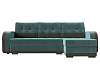 Угловой диван Марсель правый угол (бирюзовый\коричневый цвет)
