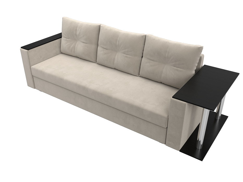 Диван прямой Атланта со столом справа (бежевый)