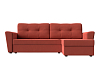 Угловой диван Амстердам Лайт правый угол (коралловый цвет)