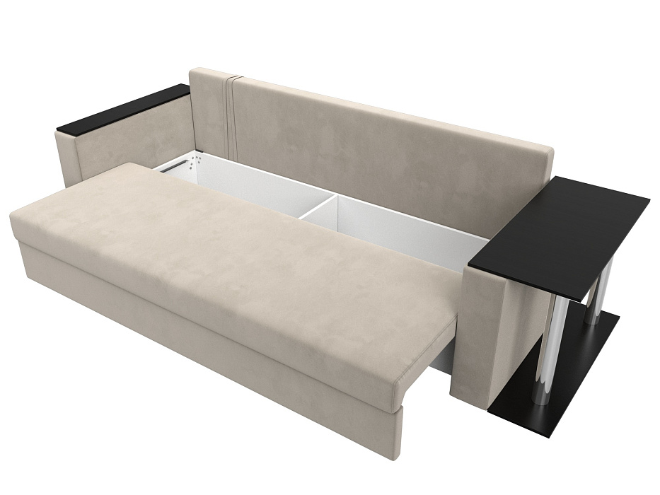 Диван прямой Атланта со столом справа (бежевый)