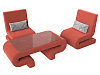 Набор Волна-3 (стол, 2 кресла) (коралловый цвет)