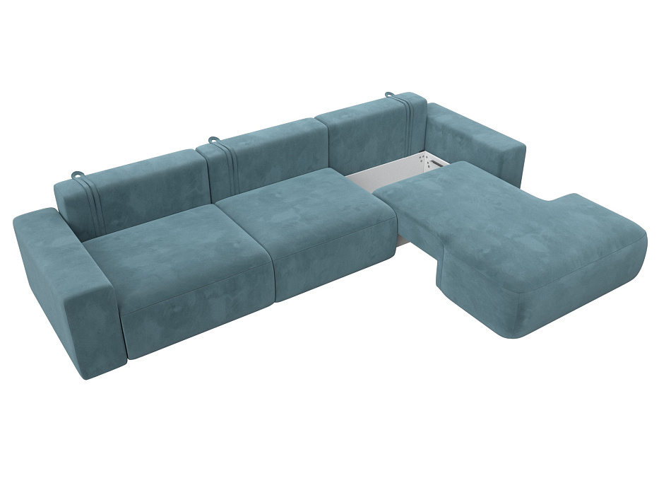 Диван угловой Лига-036 НПБ Классик Лонг правый угол (бирюзовый)