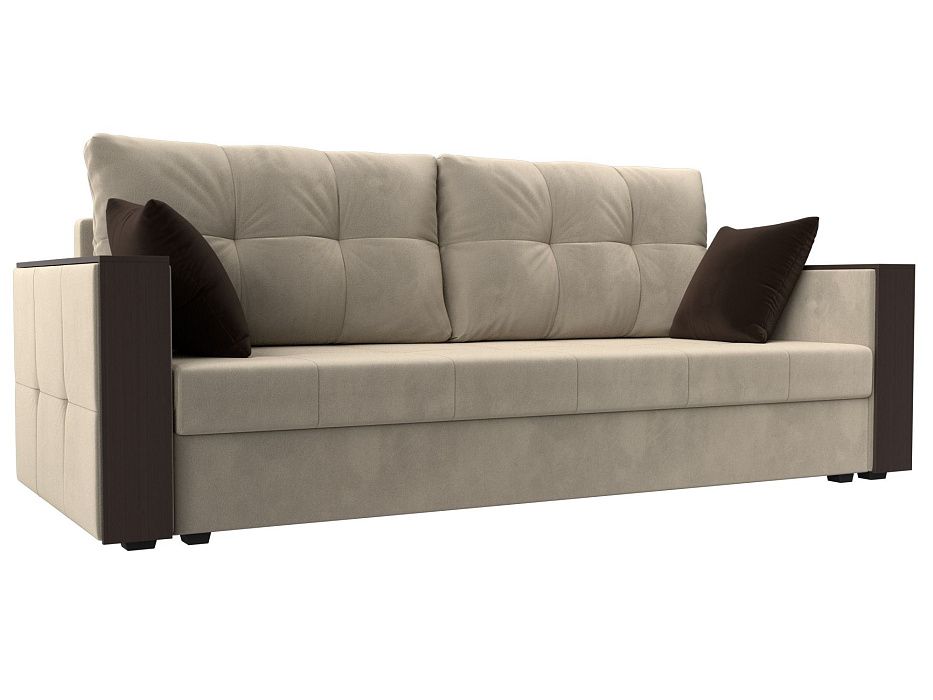 Прямой диван Валенсия Лайт (бежевый\коричневый цвет)