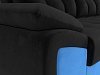 Угловой диван Нэстор правый угол (черный\голубой цвет)