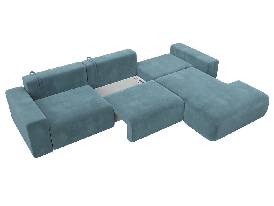 Диван угловой Лига-036 НПБ Классик Лонг правый угол (бирюзовый)