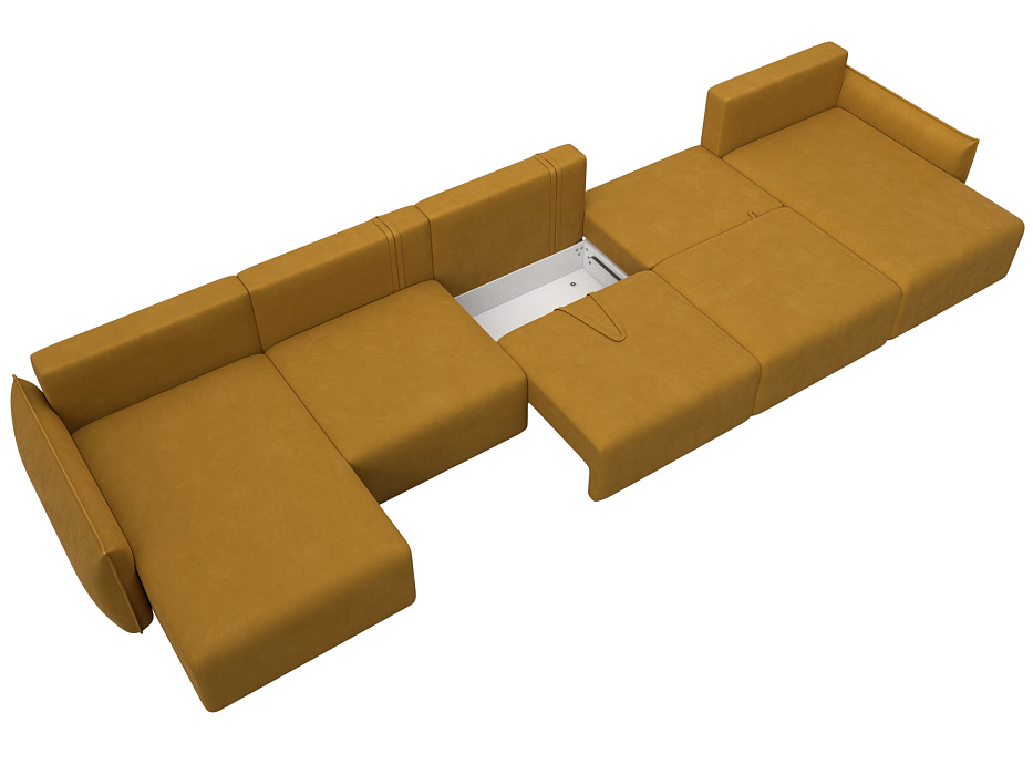 Диван П-образный Лига-051 НПБ МегаЛонг (brut 10 желтый)