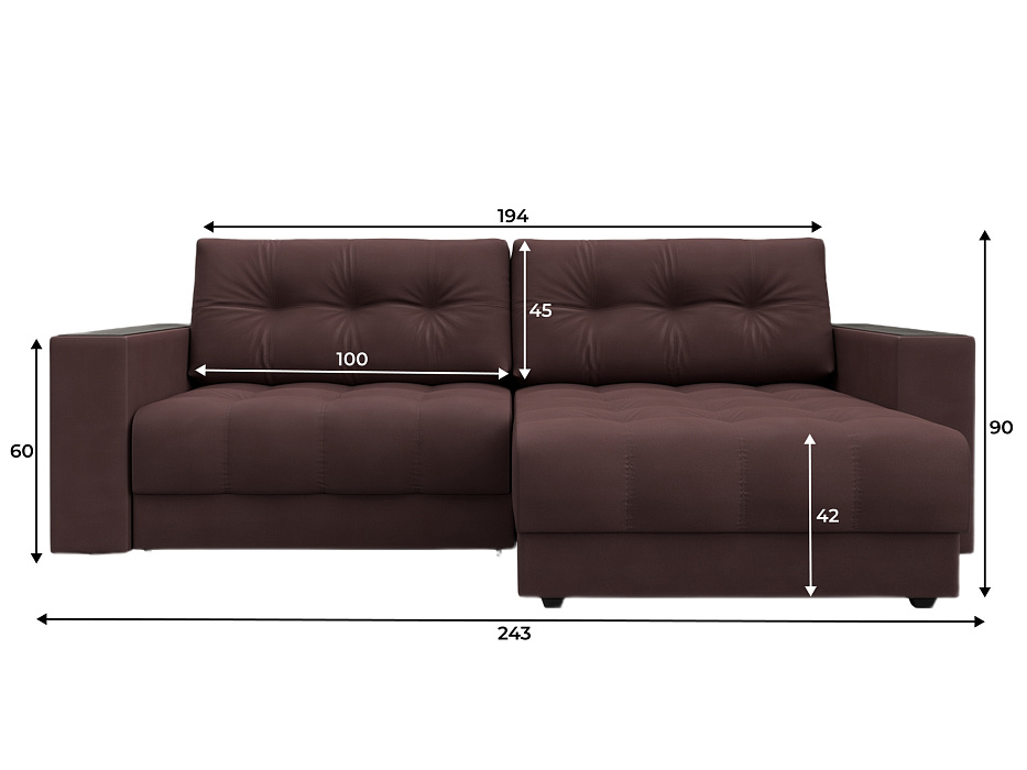 Диван угловой с декором Лига-049 НПБ (joly 09 бордовый)