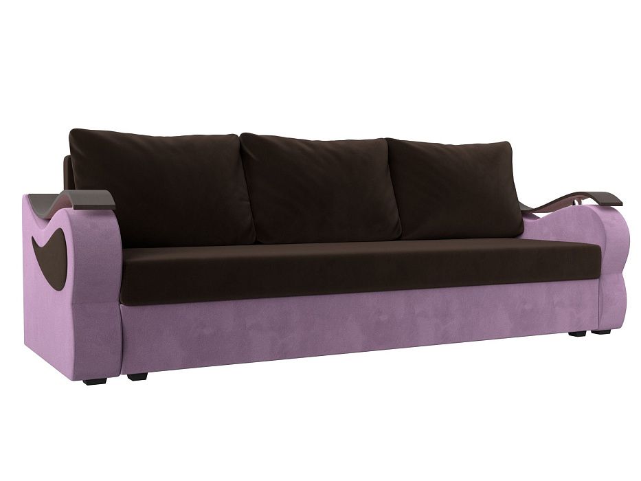Прямой диван Меркурий Лайт (коричневый\сиреневый цвет)