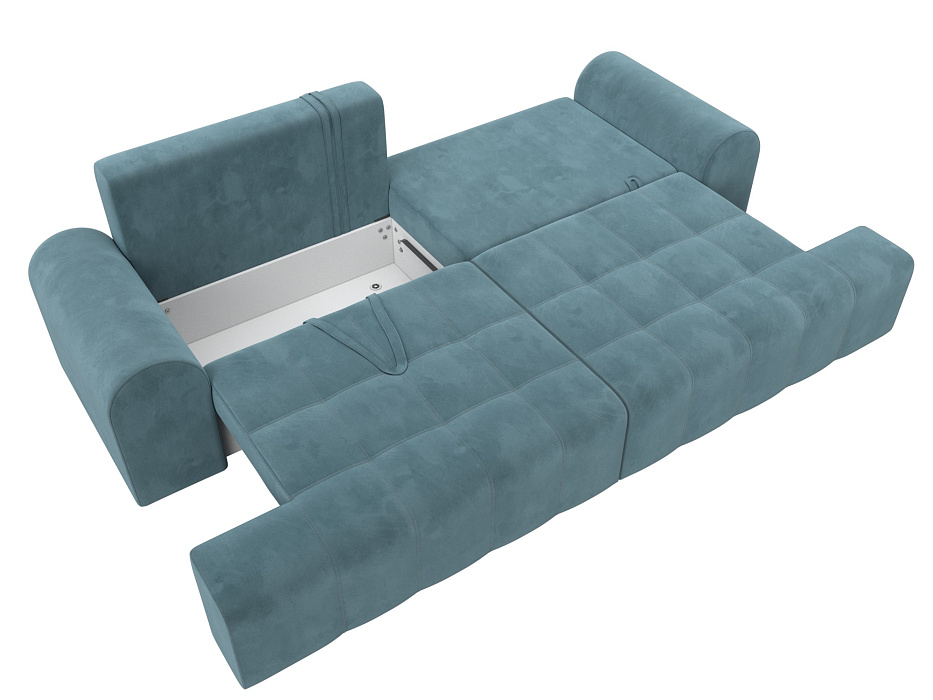 Диван прямой Лига-080 (велюр seven 113 бирюзовый)