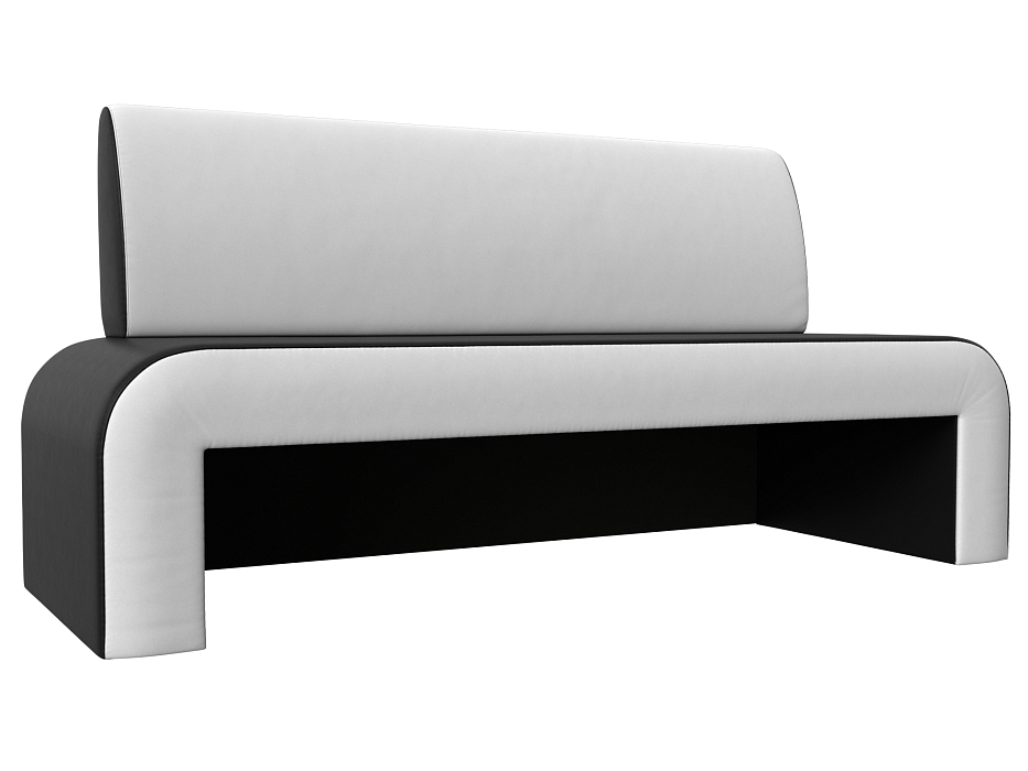 Кухонный прямой диван Кармен (черный\белый цвет)