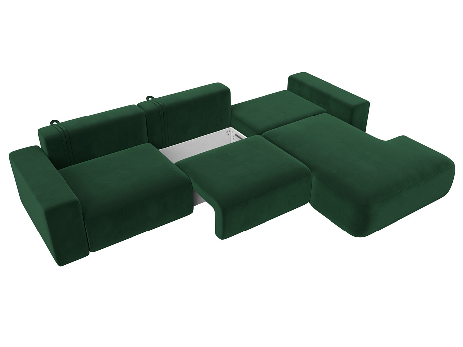 Диван угловой Лига-036 НПБ Классик Лонг правый угол (seven 626 зеленый)