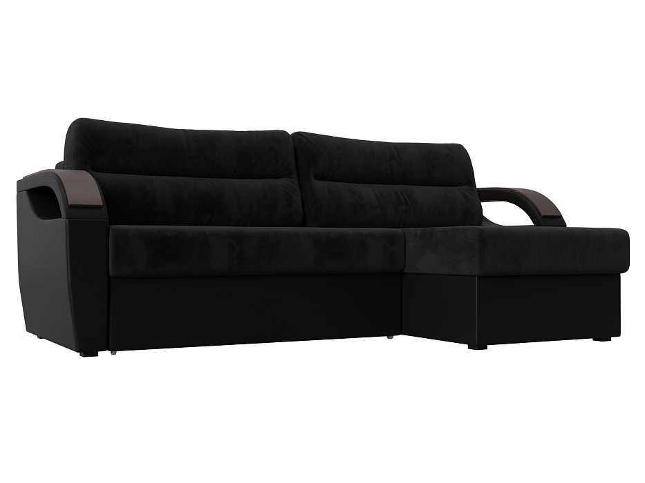 Угловой диван Форсайт правый угол (черный\черный цвет)