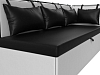 Кухонный диван Метро с углом справа (черный\белый цвет)