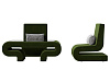 Набор Волна-3 (стол, 2 кресла) (зеленый цвет)