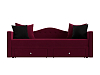 Детский прямой диван Дориан (бордовый\черный)