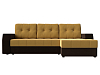 Угловой диван Эмир БС правый угол (желтый\коричневый цвет)