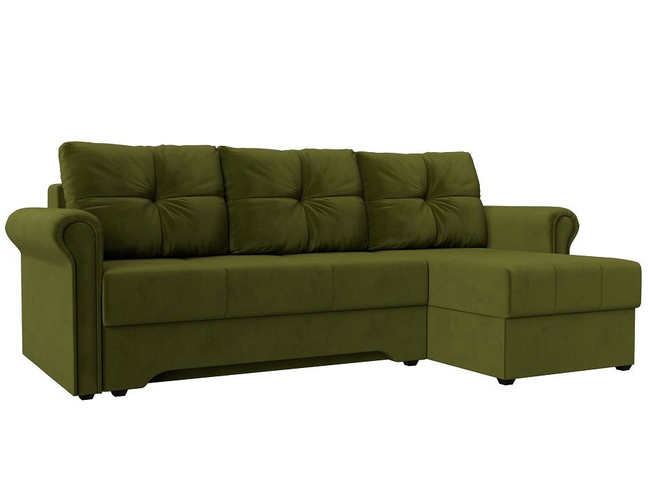 Угловой диван Леон правый угол (зеленый цвет)
