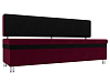 Кухонный прямой диван Стайл (бордовый\черный)