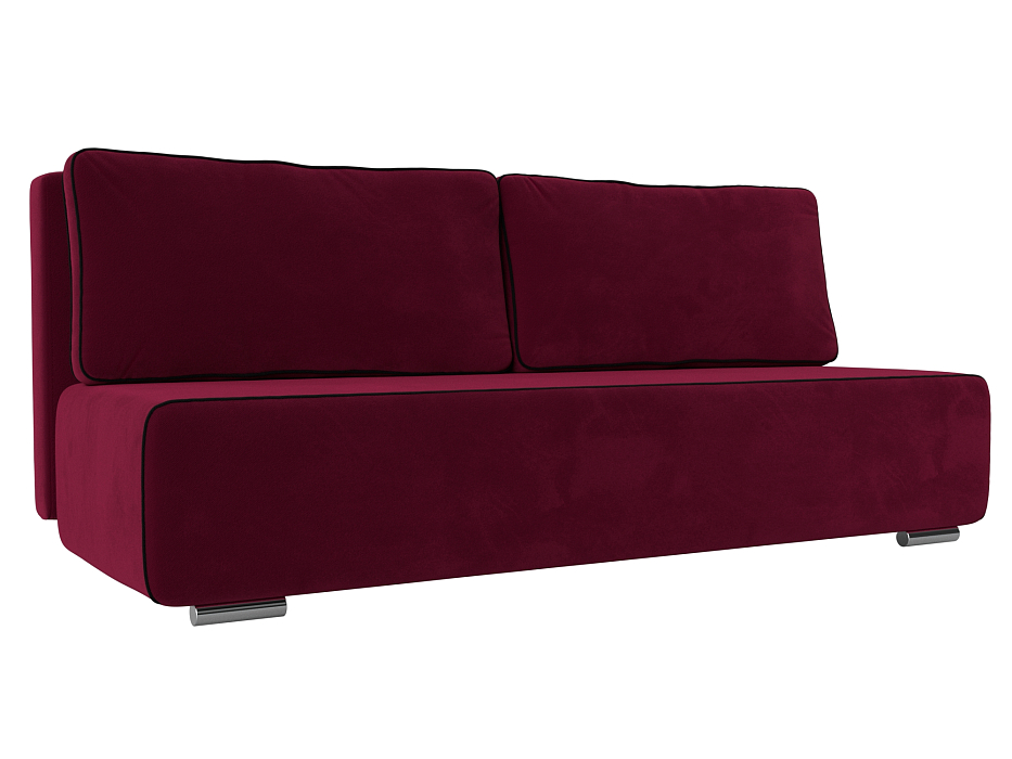 Прямой диван Уно (бордовый\черный цвет)