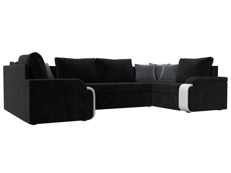 П-образный диван Николь (черный\белый\серый)