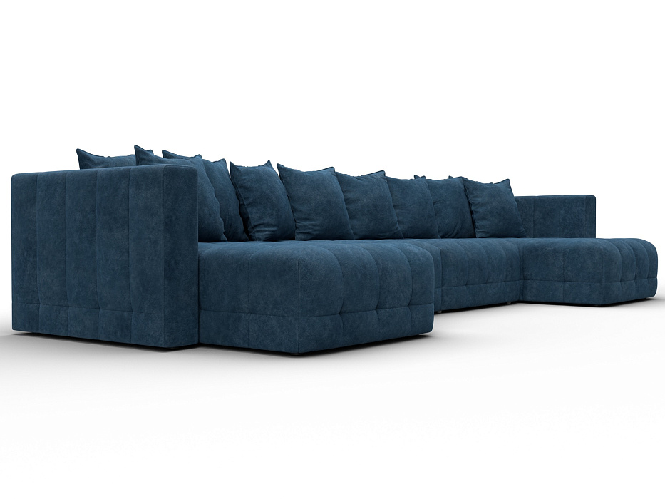 Диван П-образный Лига-052 НПБ Лонг (brut 11 синий)