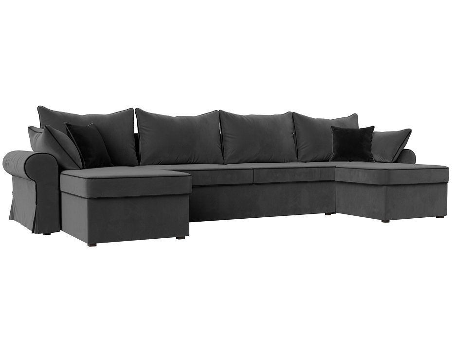 П-образный диван Элис (серый\черный цвет)