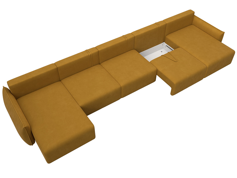 Диван П-образный Лига-051 НПБ МегаЛонг (brut 10 желтый)