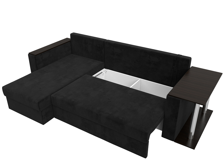 Диван угловой Атланта со столом левый угол (черный)