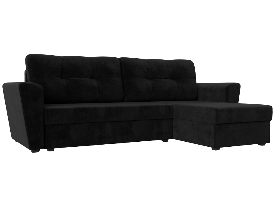 Угловой диван Амстердам Лайт правый угол (черный цвет)