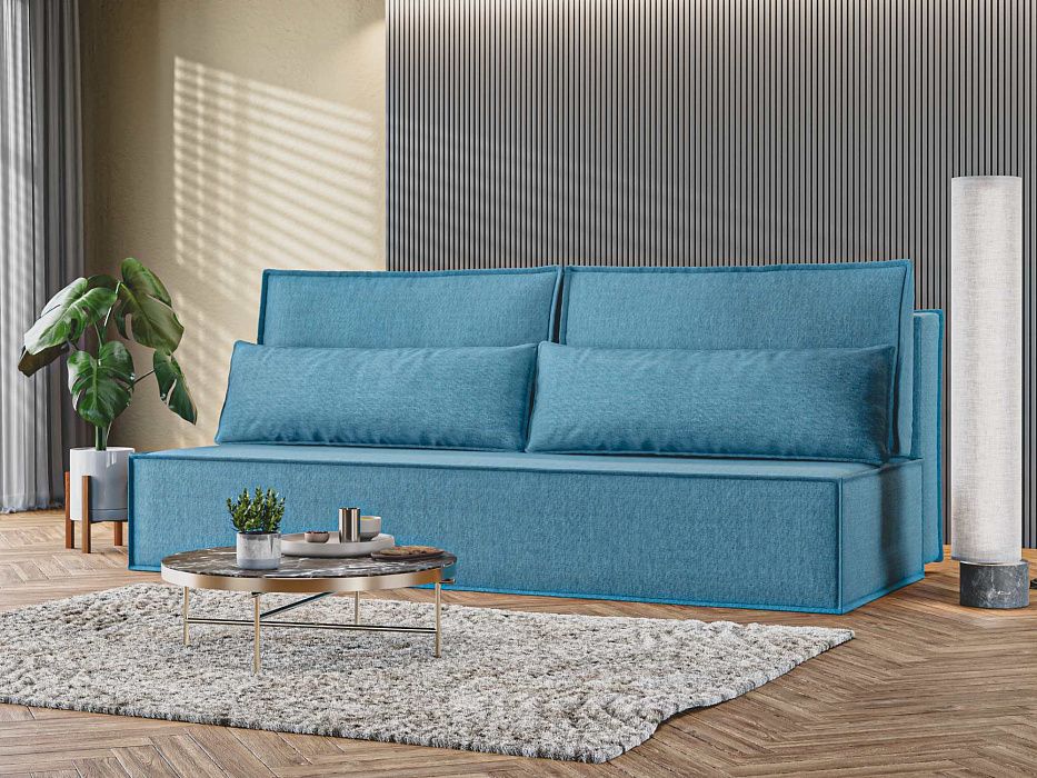 Прямой диван Фабио Лайт (амур голубой цвет)