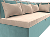 Кухонный диван Метро с углом справа (бежевый\бирюзовый цвет)