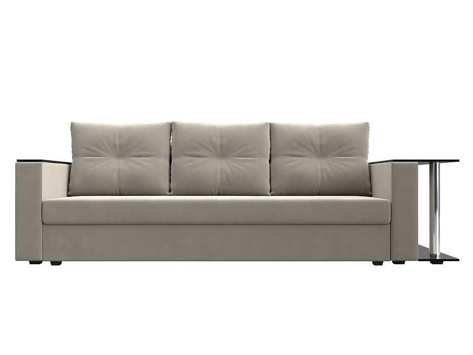 Диван прямой Атланта со столом справа (бежевый)